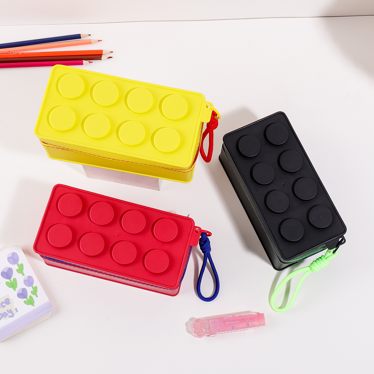 Stationery Office And School Supply Stores - Retro monochrome building block storage box,