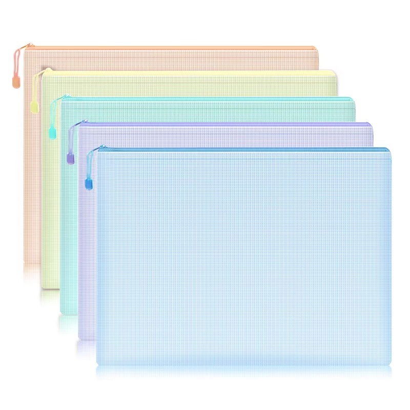 Supply Of Office Stationery - 5-30Pcs Mesh Zipper Pouch Document Bag