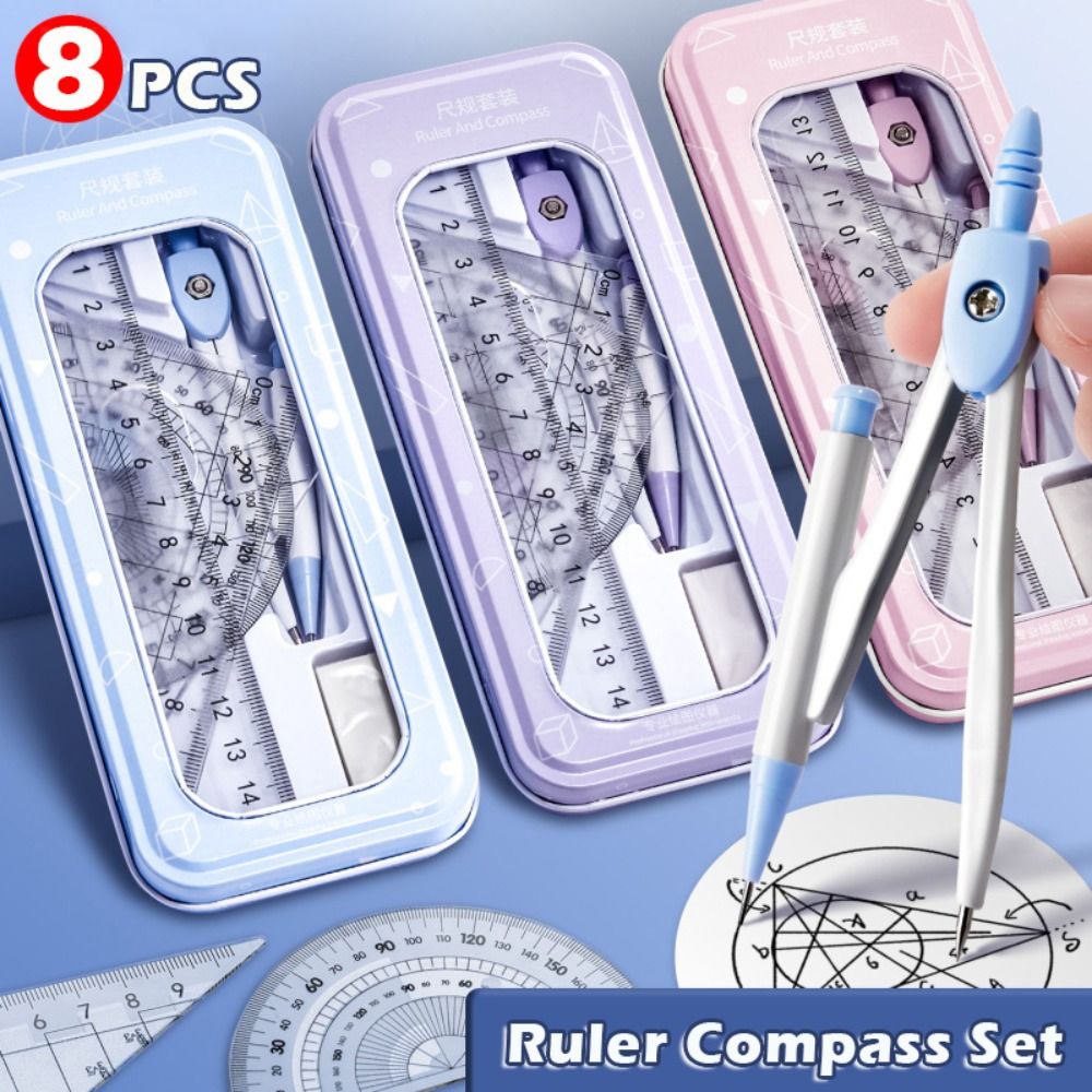 8PCS/Set Plastic Ruler Compass – Ruler Set Transparent recenzja i cena
