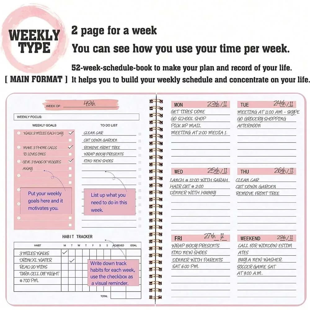 A5 Weekly Planner Coil Daily P – Planner Weekly Budget recenzja i cena
