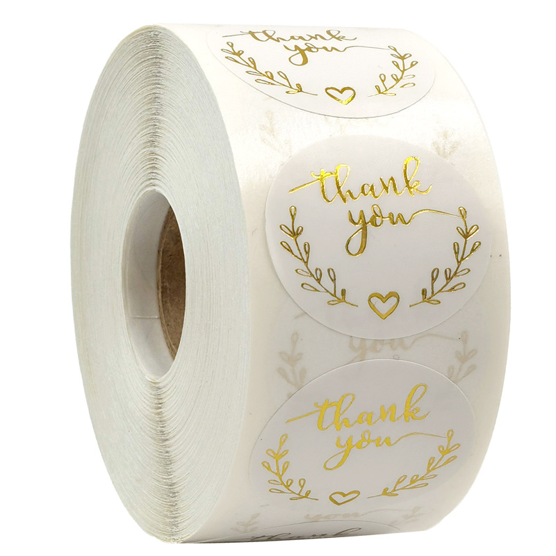 100-500pcs Gold Thank You Stic – Stationery Supplies Business recenzja i cena