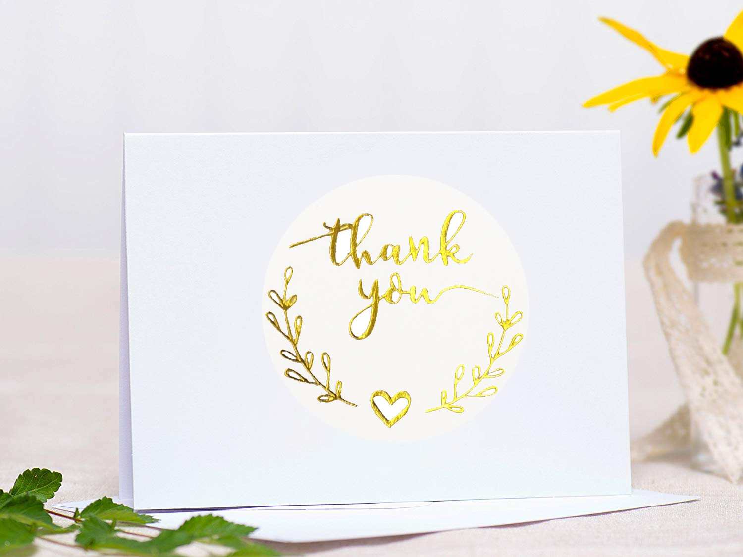 100-500pcs Gold Thank You Stic – Stationery Supplies Business recenzja i cena