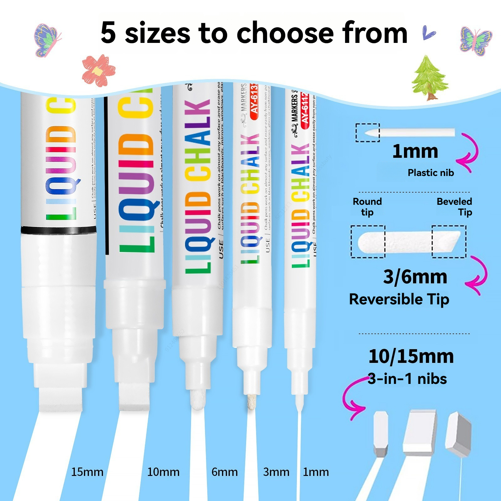 5pcs/set White Chalk Markers L – Correction Fluid White recenzja i cena