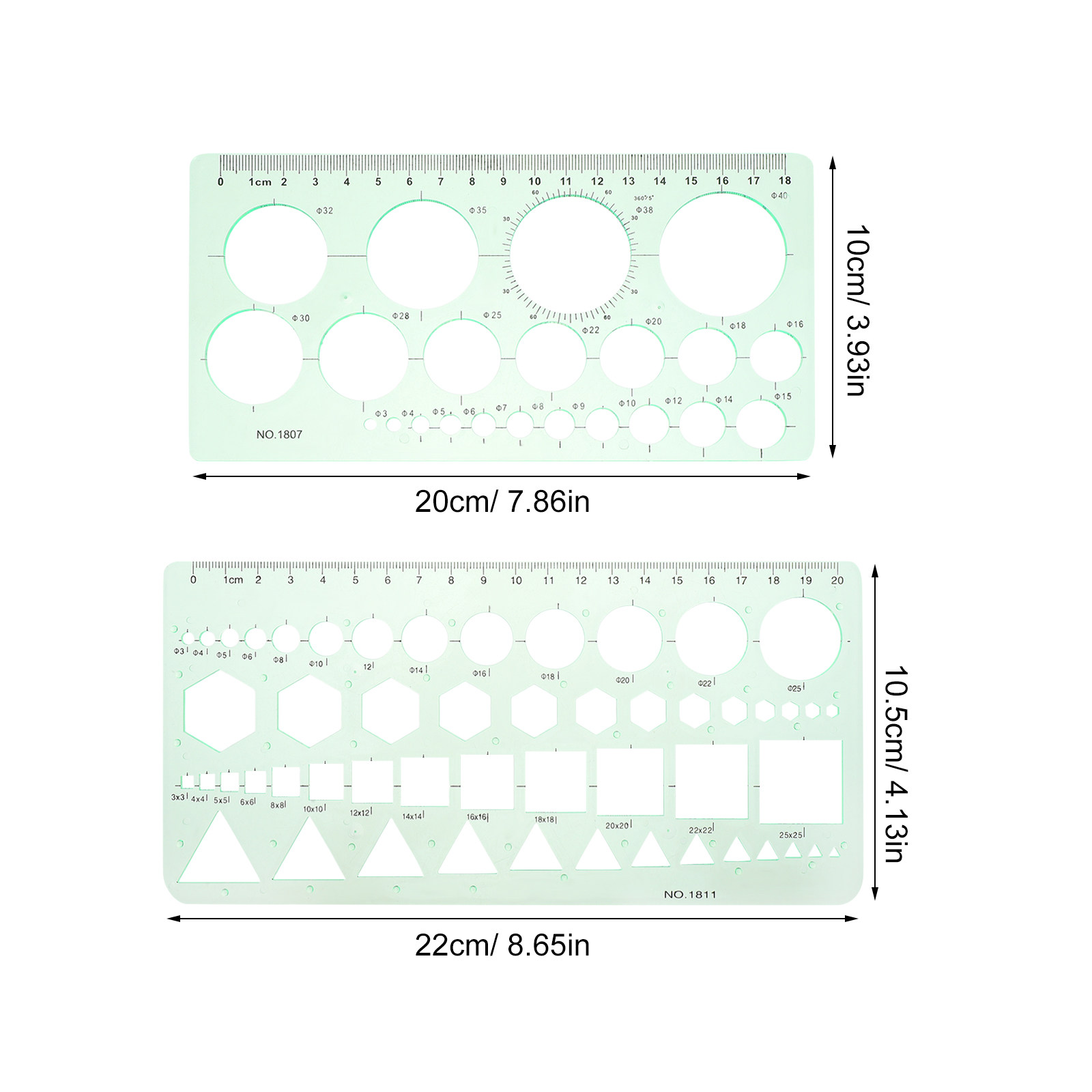 2Pcs Transparent Drawing Templ – Ruler Set Transparent recenzja i cena