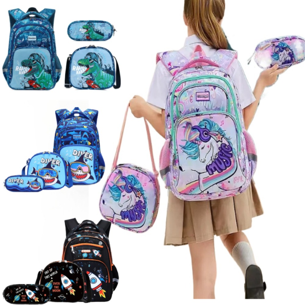 3PCS Kids Backpack Set Unicorn – Pencil Case Large recenzja i cena