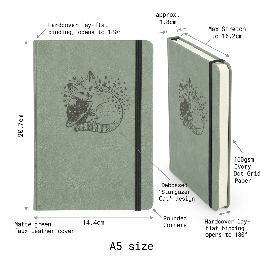 Cute Cat Planet A5 Dotted Note – Notebook Dotted A5 recenzja i cena