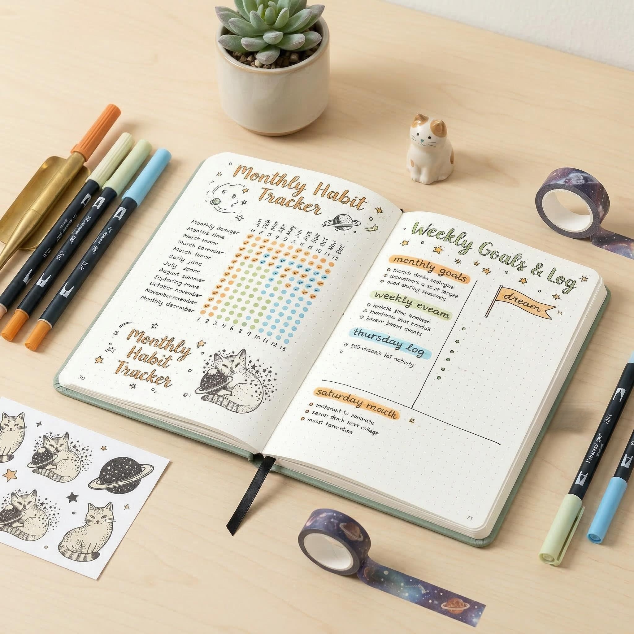 Cute Cat Planet A5 Dotted Note – Notebook Dotted A5 recenzja i cena