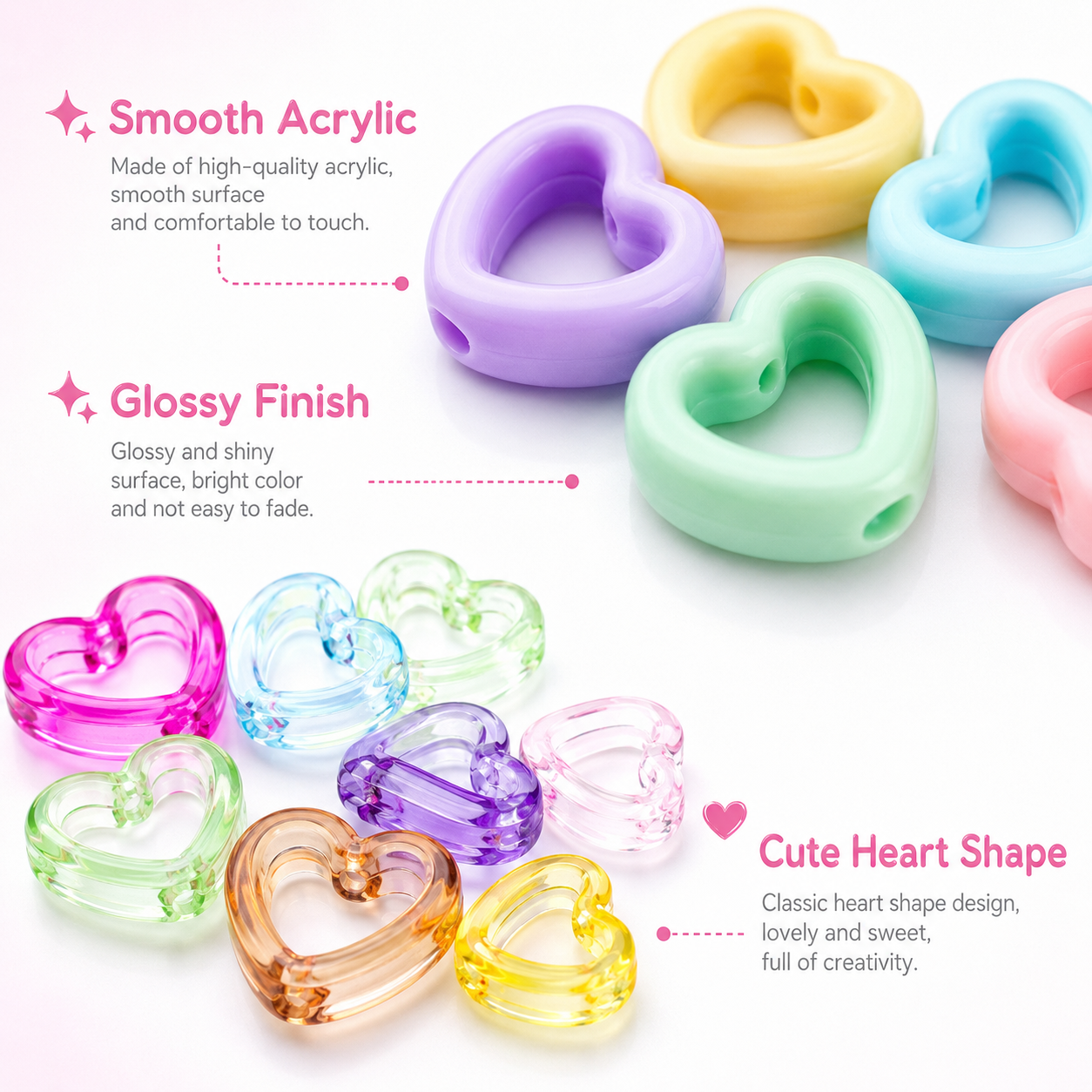 30Pcs Multicolor Clear Heart A – Stationery Supplier recenzja i cena
