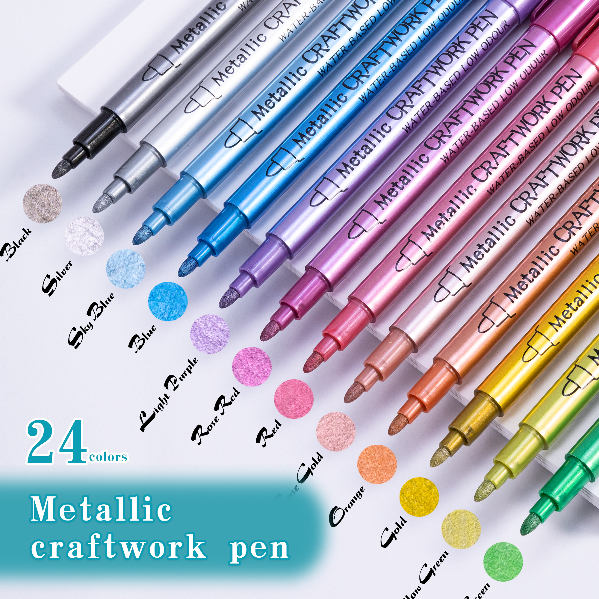 24 Colors Metallic Acrylic Pai – Whiteboard Marker Set recenzja i cena