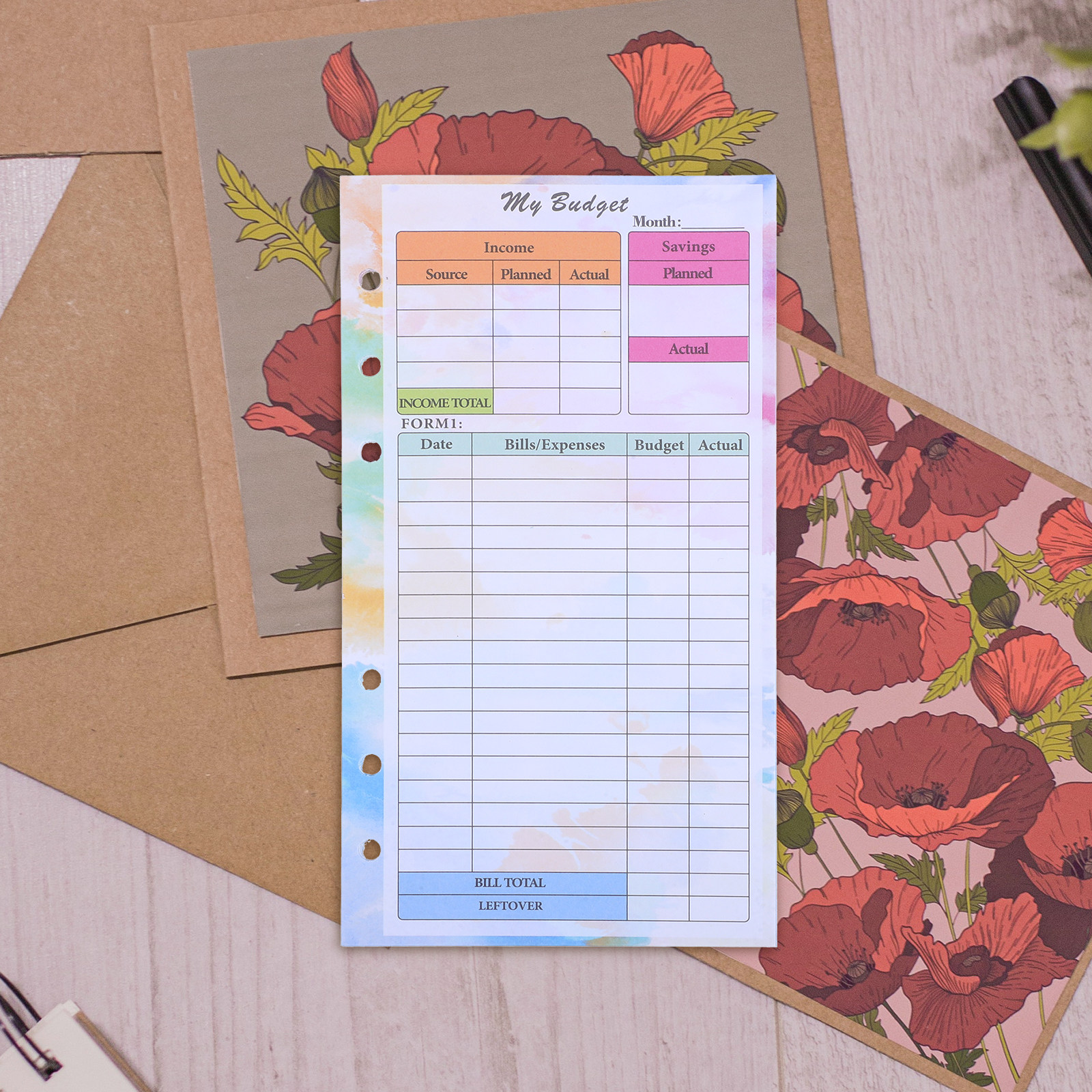 14 Sheets A6 Budget Planner Re – Planner Weekly Budget recenzja i cena