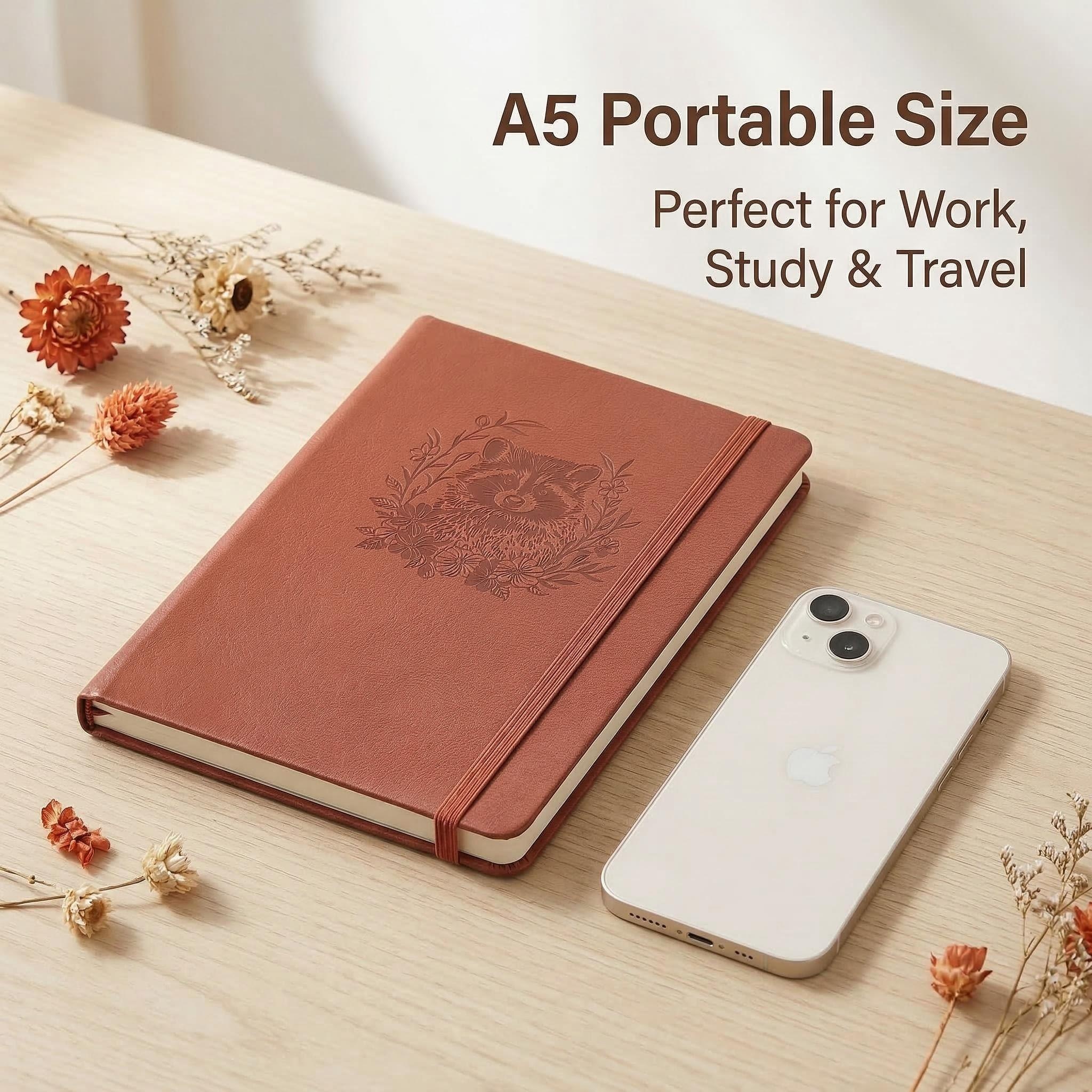 A5 Embossed Raccoon Dot Grid J – Notebook Dotted A5 recenzja i cena