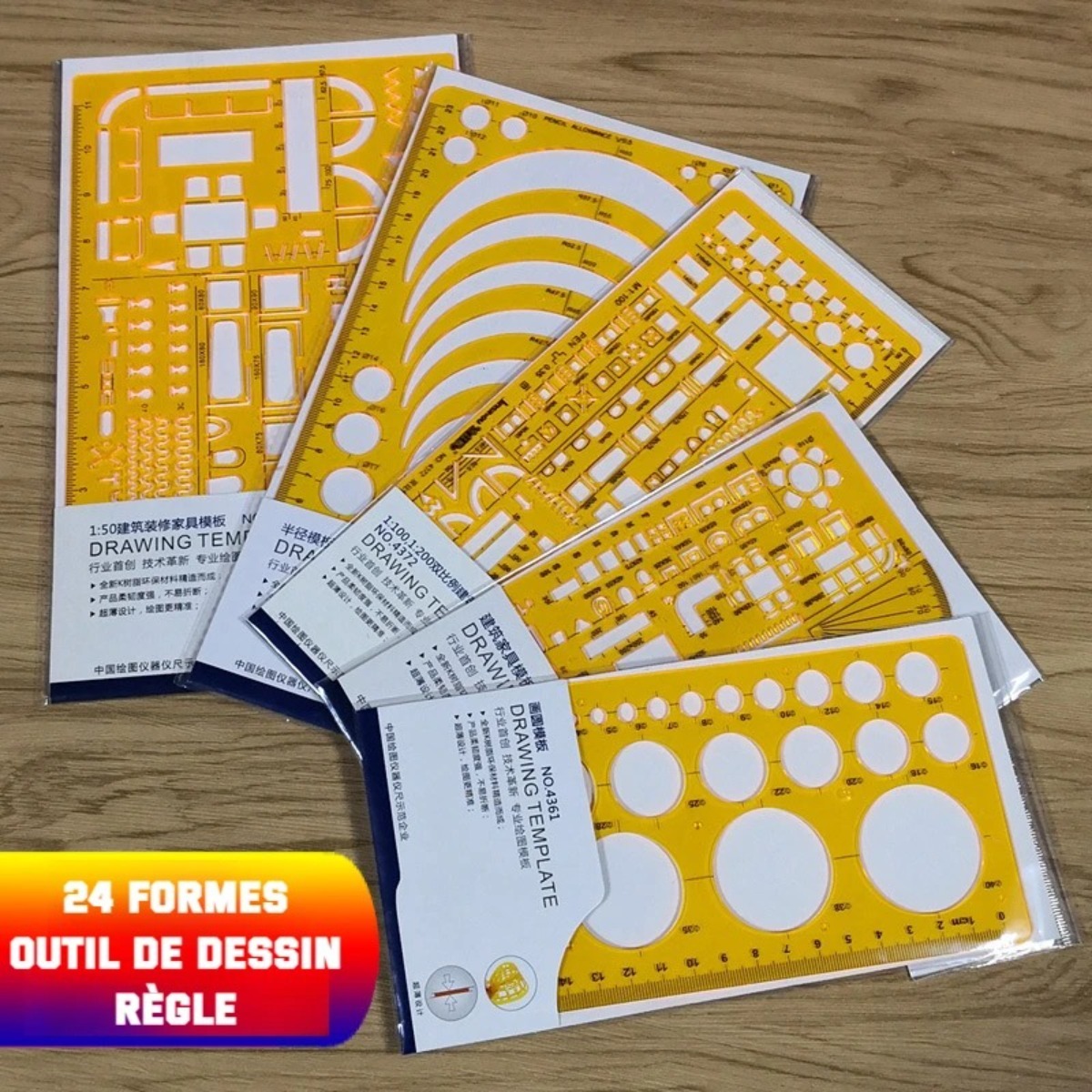 Geometric Drawing Template Set – Ruler Set Transparent recenzja i cena