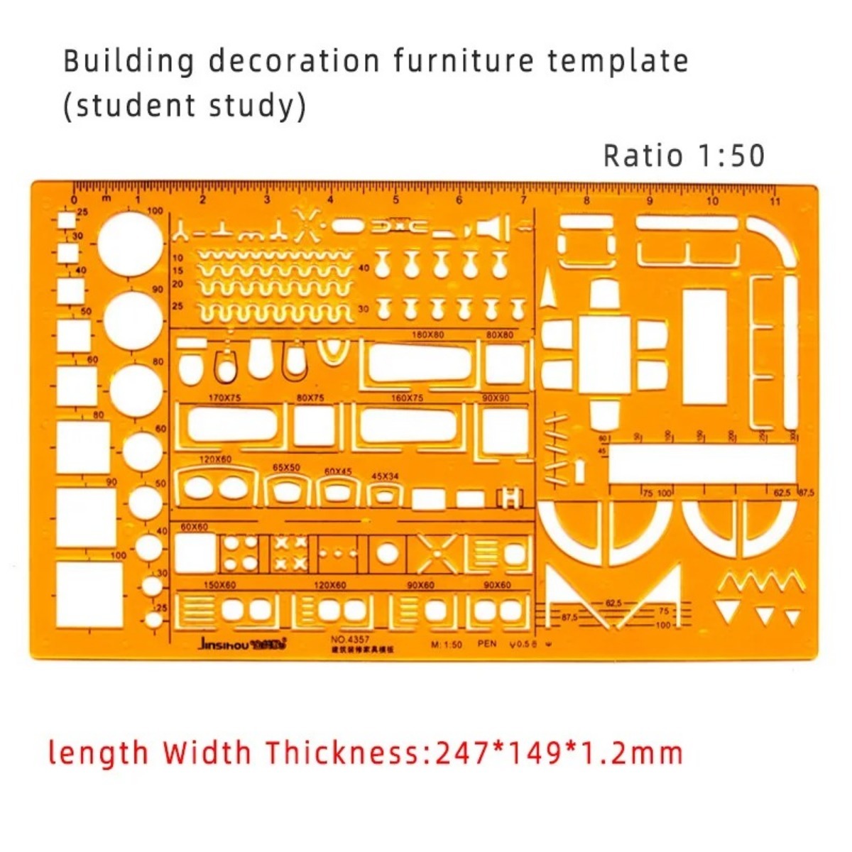Geometric Drawing Template Set – Ruler Set Transparent recenzja i cena