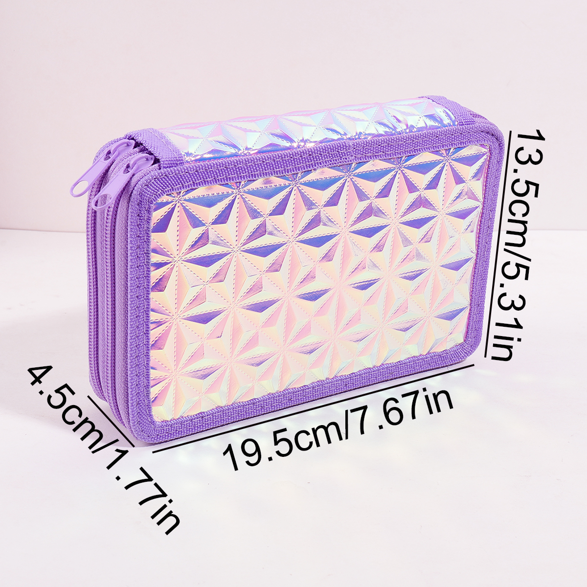 Y2K Purple Holographic Pencil  – Pencil Case Large recenzja i cena