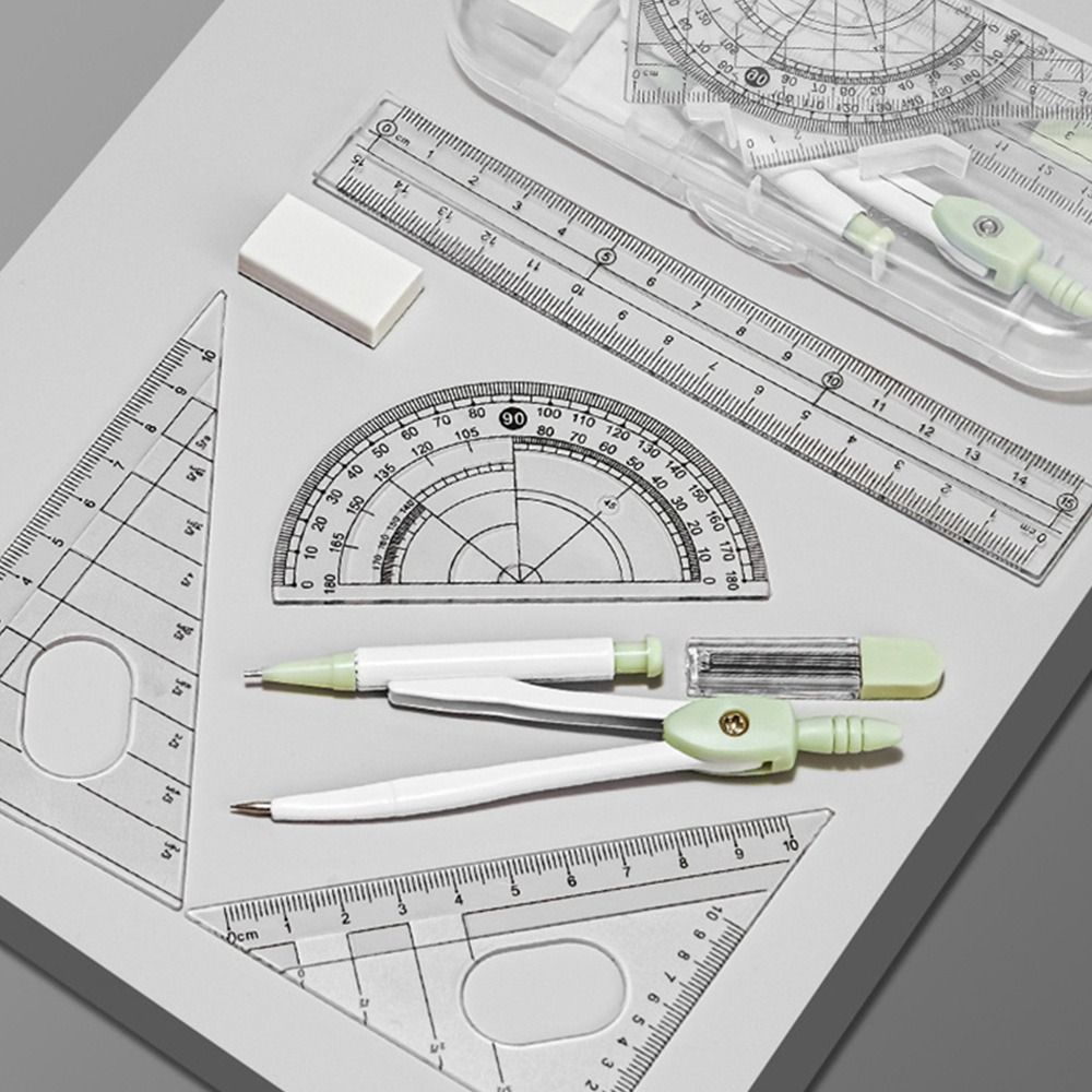 8PCS/Set Plastic Ruler Compass – Ruler Set Transparent recenzja i cena