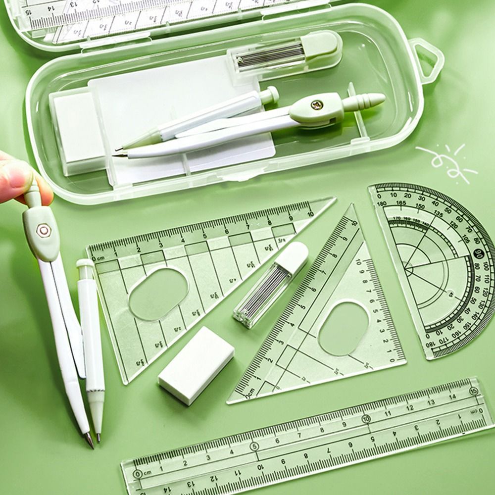 8PCS/Set Plastic Ruler Compass – Ruler Set Transparent recenzja i cena