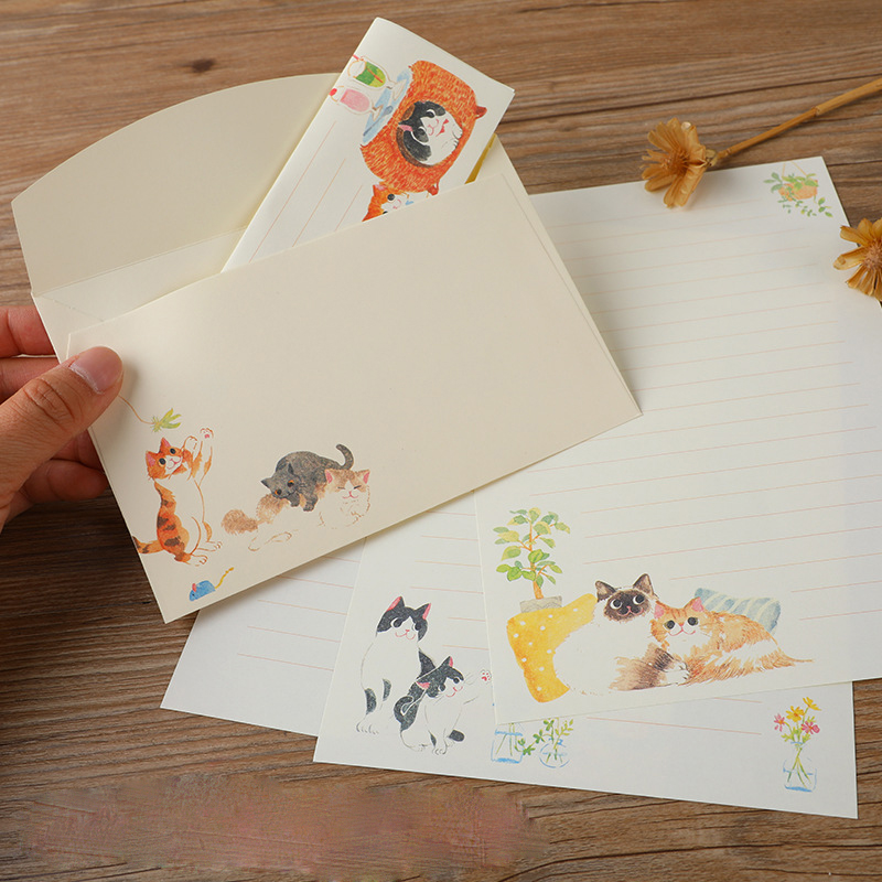 10Pcs Cartoon Cat Envelopes St – Letter Envelope Kraft recenzja i cena