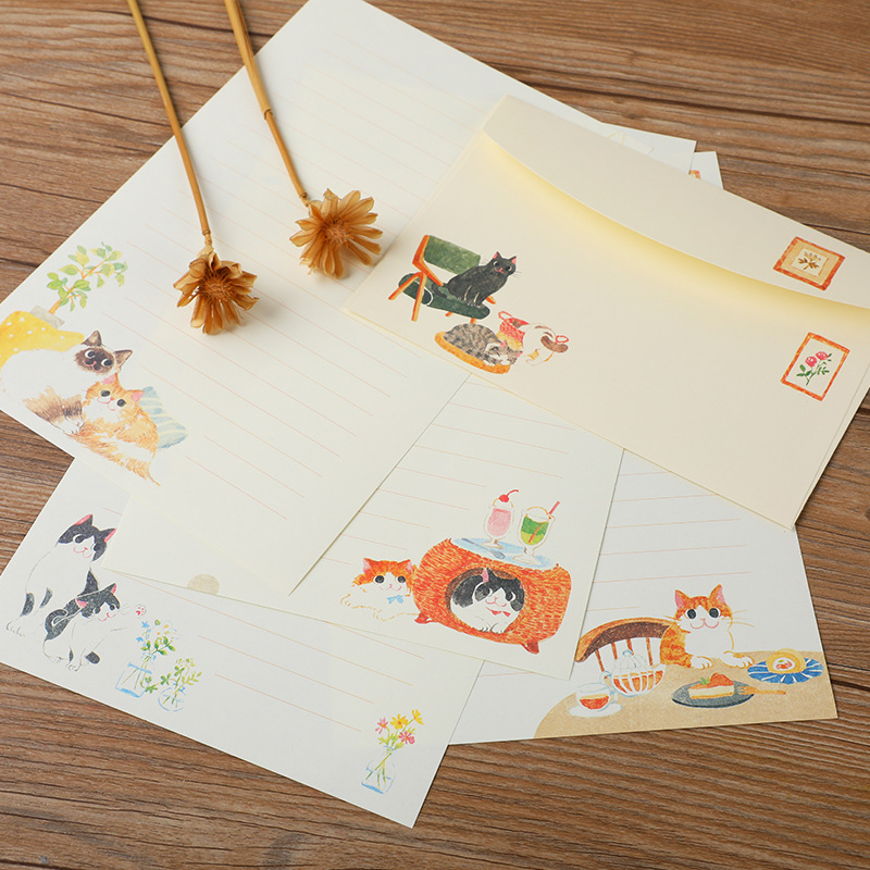 10Pcs Cartoon Cat Envelopes St – Letter Envelope Kraft recenzja i cena