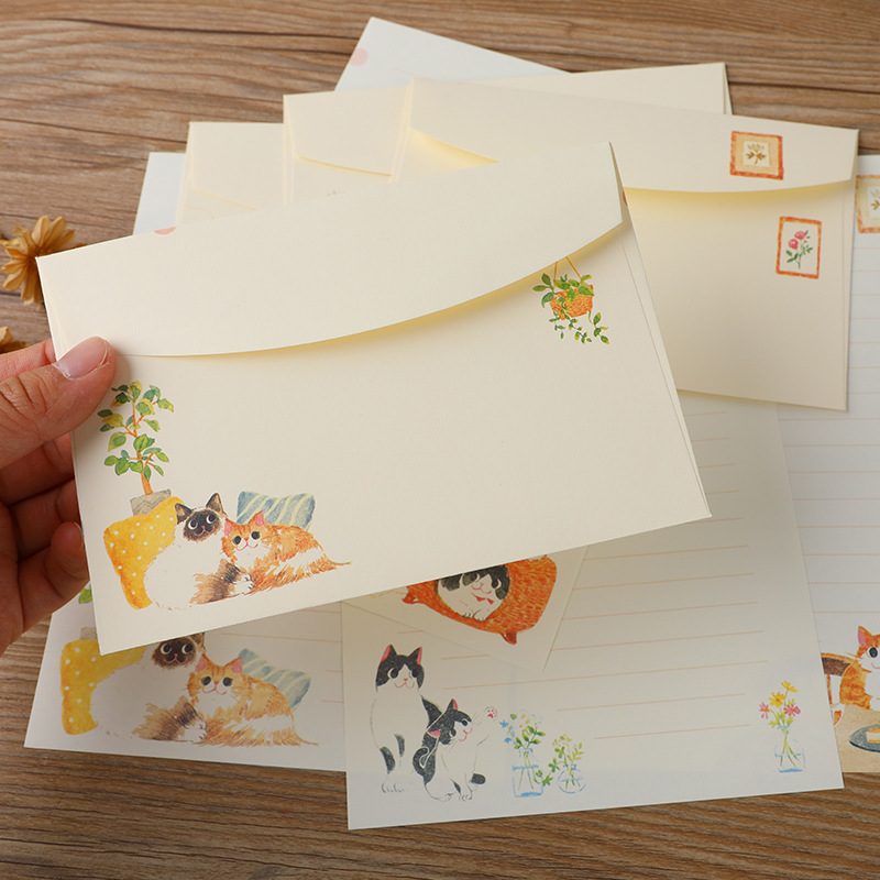 10Pcs Cartoon Cat Envelopes St – Letter Envelope Kraft recenzja i cena