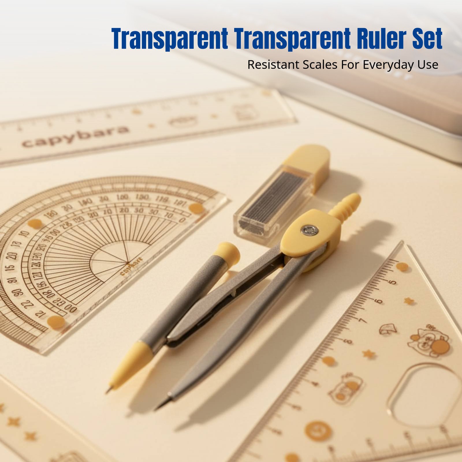 Ruler Set for Students, Cartoo – Ruler Set Transparent recenzja i cena