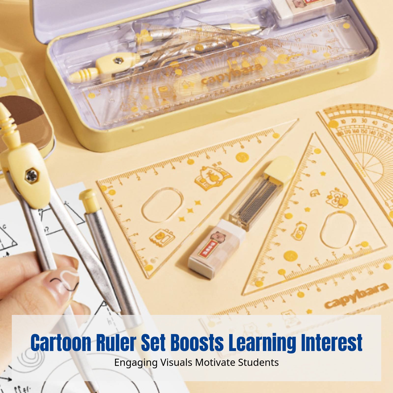 Ruler Set for Students, Cartoo – Ruler Set Transparent recenzja i cena